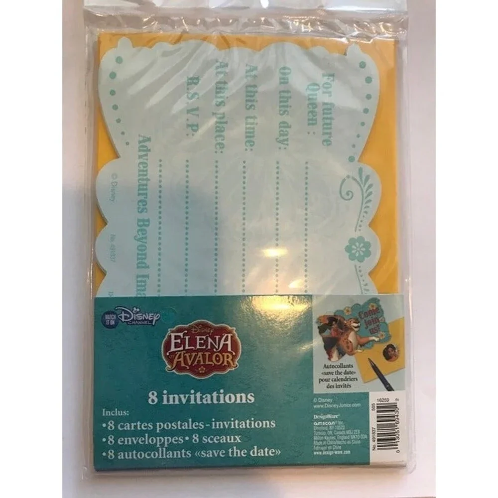 Disney's Elena of Avalor party invitations pack of 8